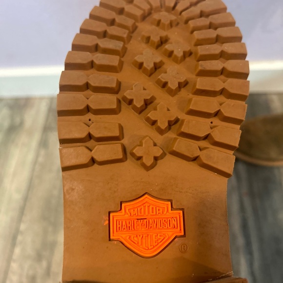 HARLEY-DAVIDSON Brown Leather Dorland Zip Motorcycle Full Back-Lace Up Boots 9.5 - Picture 10 of 16